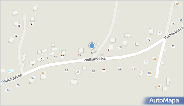 Ryglice, Podkarpacka, 61, mapa Ryglice