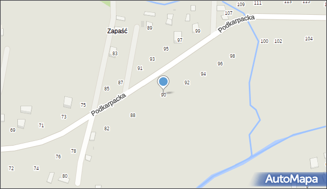 Ryglice, Podkarpacka, 90, mapa Ryglice