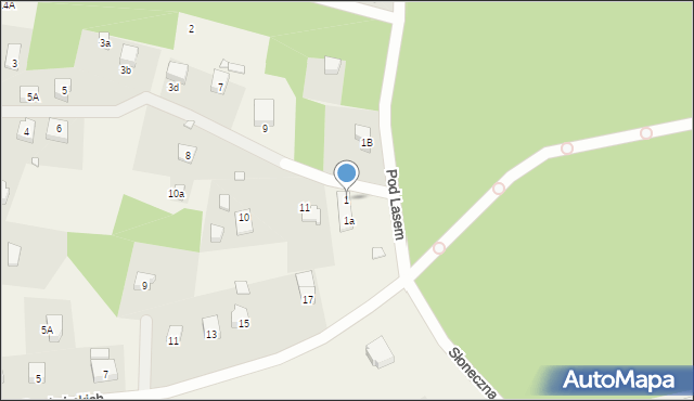 Ryjewo, Pod Lasem, 1, mapa Ryjewo