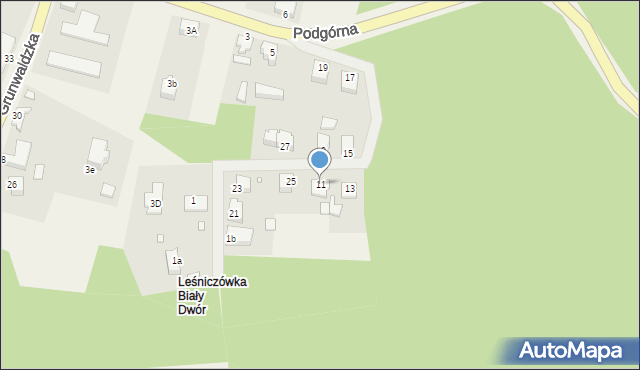 Ryjewo, Podgórna, 11, mapa Ryjewo