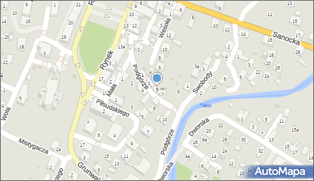 Rymanów, Podgórze, 5, mapa Rymanów