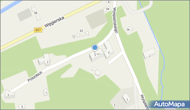 Rymanów-Zdrój, Potockich Anny i Jana, 1, mapa Rymanów-Zdrój