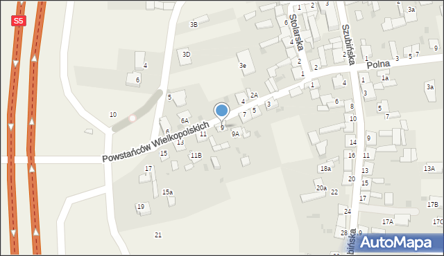 Rynarzewo, Powstańców Wielkopolskich, 9, mapa Rynarzewo