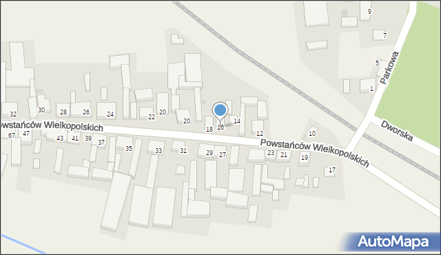 Rzadkowo, Powstańców Wielkopolskich, 16, mapa Rzadkowo