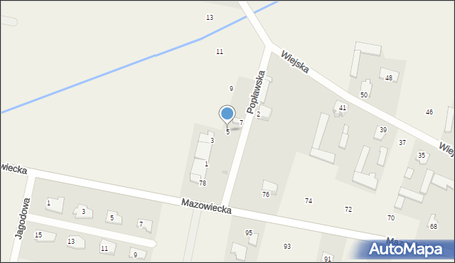 Rzakta, Popławska, 5, mapa Rzakta