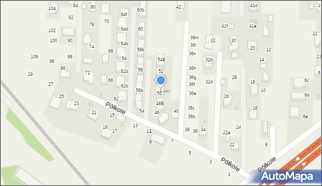 Rząska, Półkole, 50A, mapa Rząska