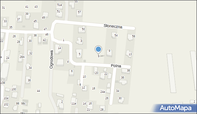 Rząska, Polna, 7, mapa Rząska