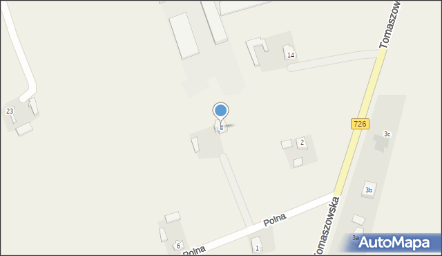 Rzeczyca, Polna, 4, mapa Rzeczyca