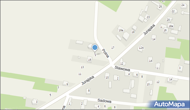 Rzędkowice, Polna, 1, mapa Rzędkowice