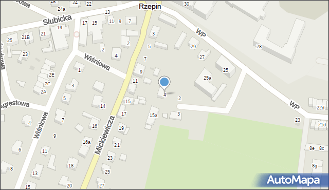 Rzepin, Pocztowa, 4, mapa Rzepin