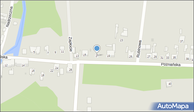 Rzepin, Poznańska, 17, mapa Rzepin