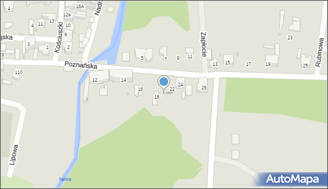 Rzepin, Poznańska, 20, mapa Rzepin