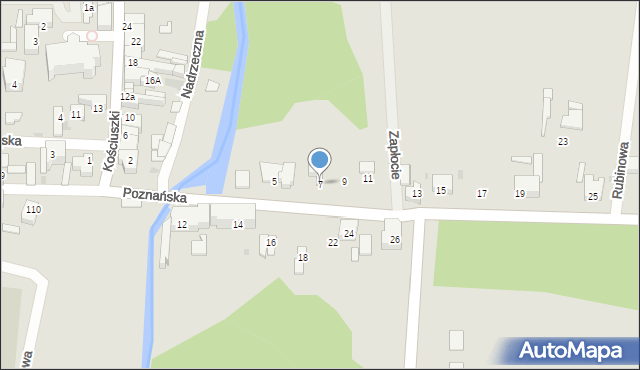 Rzepin, Poznańska, 7, mapa Rzepin
