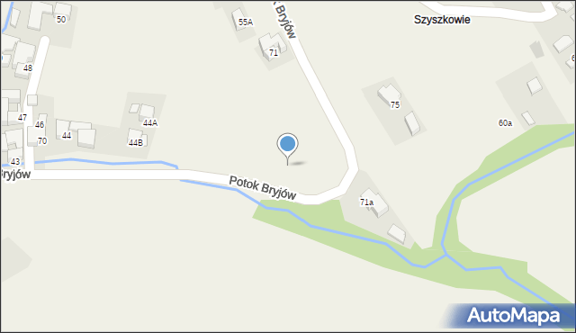 Rzepiska, Potok Bryjów, 44g, mapa Rzepiska