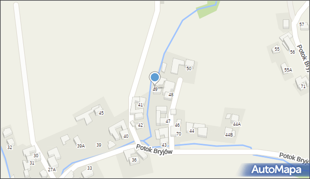 Rzepiska, Potok Bryjów, 49, mapa Rzepiska