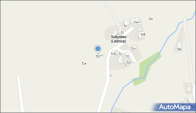 Rzepiska, Potok Bryjów, 51c, mapa Rzepiska