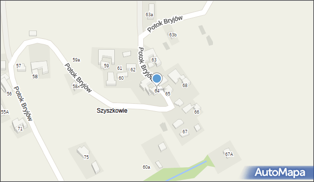 Rzepiska, Potok Bryjów, 64, mapa Rzepiska