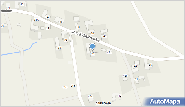 Rzepiska, Potok Grocholów, 40, mapa Rzepiska