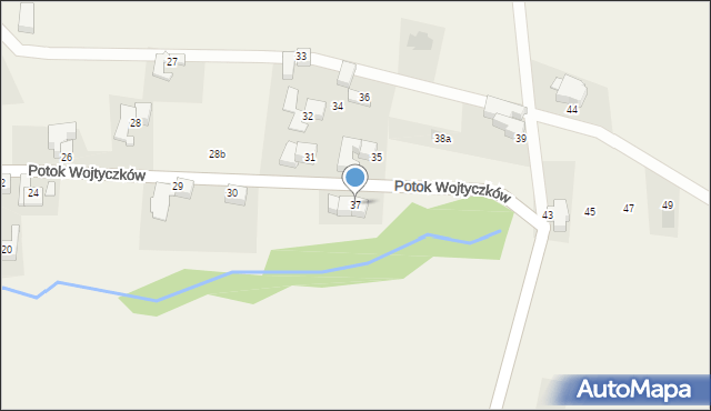 Rzepiska, Potok Wojtyczków, 37, mapa Rzepiska