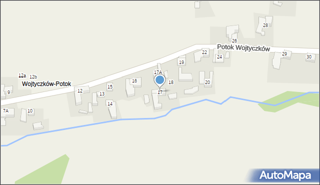 Rzepiska, Potok Wojtyczków, 71, mapa Rzepiska