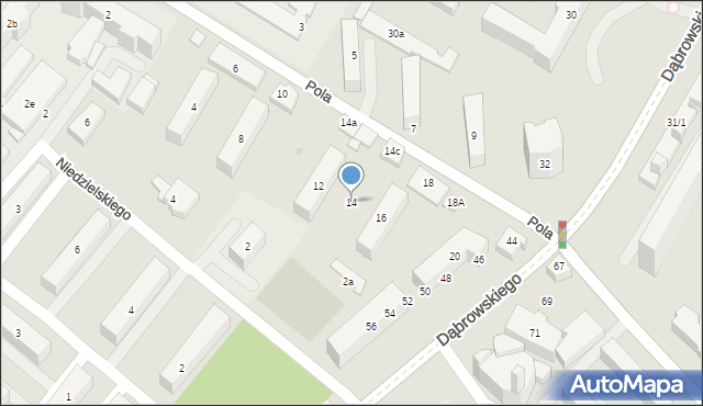 Rzeszów, Pola Wincentego, 14, mapa Rzeszów