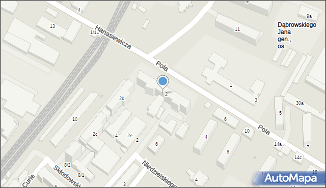 Rzeszów, Pola Wincentego, 2a, mapa Rzeszów