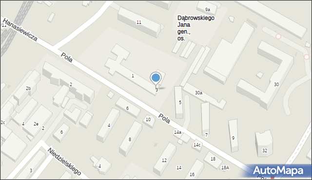 Rzeszów, Pola Wincentego, 3, mapa Rzeszów