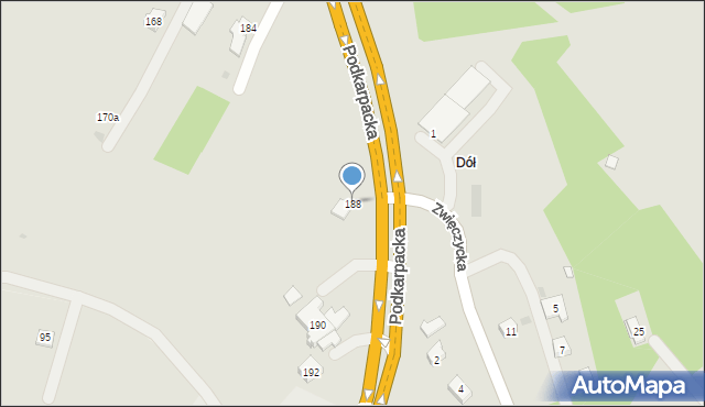 Rzeszów, Podkarpacka, 188, mapa Rzeszów