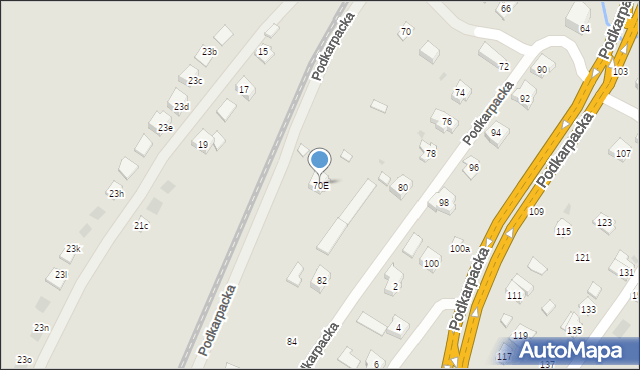 Rzeszów, Podkarpacka, 70E, mapa Rzeszów