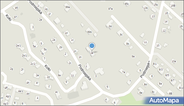 Rzeszów, Podmiejska, 1a, mapa Rzeszów