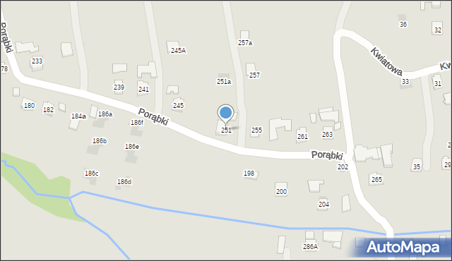 Rzeszów, Porąbki, 251, mapa Rzeszów