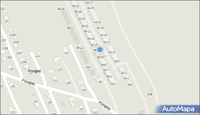 Rzeszów, Porąbki, 96/11, mapa Rzeszów