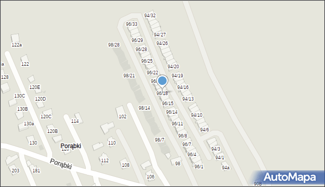 Rzeszów, Porąbki, 96/18, mapa Rzeszów