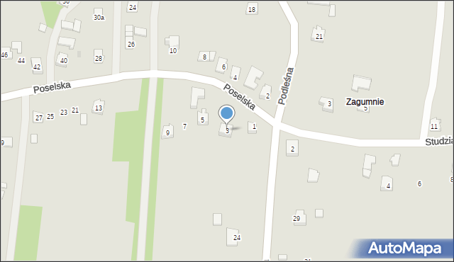Rzeszów, Poselska, 3, mapa Rzeszów