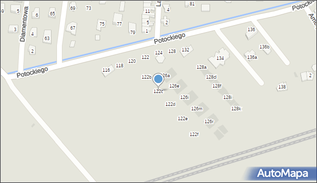 Rzeszów, Potockiego Alfreda, hr., 122c, mapa Rzeszów