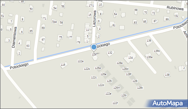 Rzeszów, Potockiego Alfreda, hr., 124, mapa Rzeszów