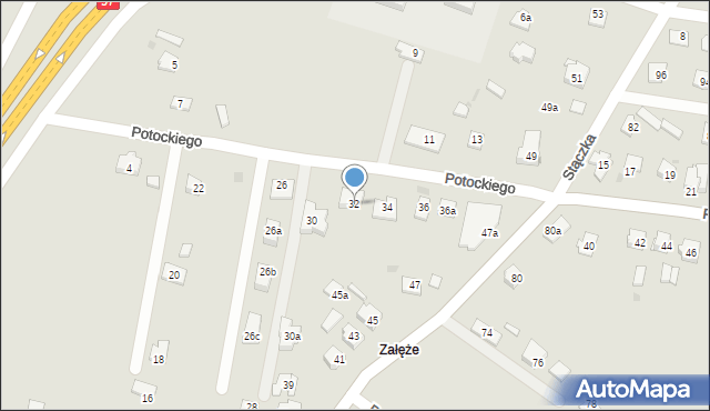 Rzeszów, Potockiego Alfreda, hr., 32, mapa Rzeszów