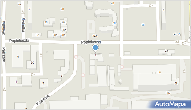 Rzeszów, Popiełuszki Jerzego, bł. ks., 1, mapa Rzeszów