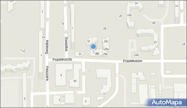 Rzeszów, Popiełuszki Jerzego, bł. ks., 28d, mapa Rzeszów