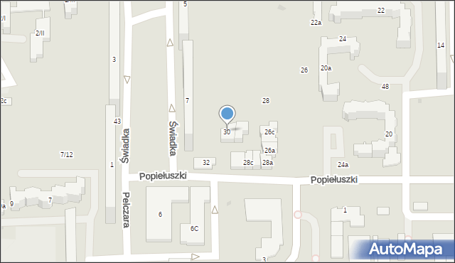 Rzeszów, Popiełuszki Jerzego, bł. ks., 30, mapa Rzeszów