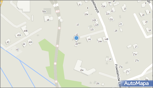 Rzeszów, Powstańców Listopadowych, 14, mapa Rzeszów