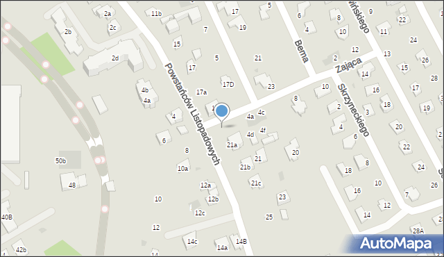 Rzeszów, Powstańców Listopadowych, 19, mapa Rzeszów