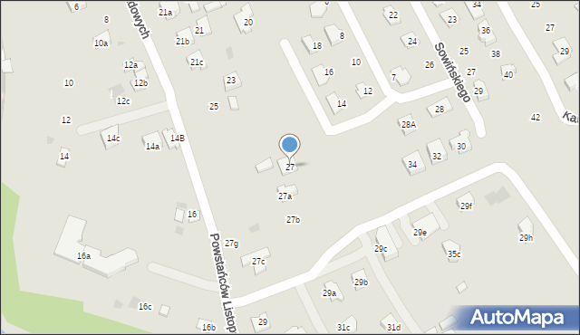 Rzeszów, Powstańców Listopadowych, 27, mapa Rzeszów