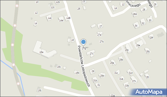 Rzeszów, Powstańców Listopadowych, 27g, mapa Rzeszów