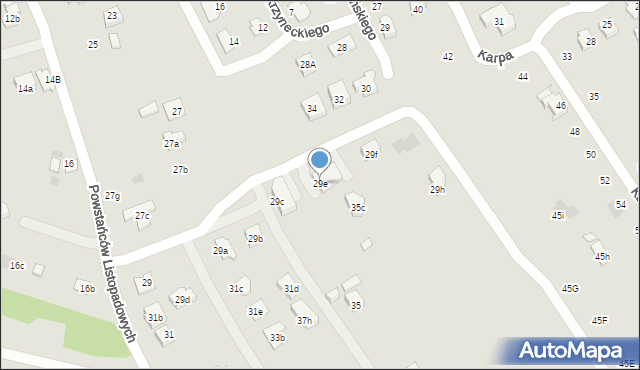 Rzeszów, Powstańców Listopadowych, 29e, mapa Rzeszów