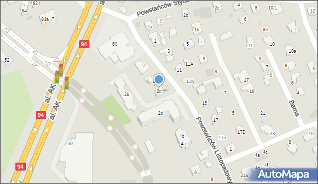 Rzeszów, Powstańców Listopadowych, 2c, mapa Rzeszów