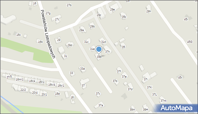 Rzeszów, Powstańców Listopadowych, 33b, mapa Rzeszów