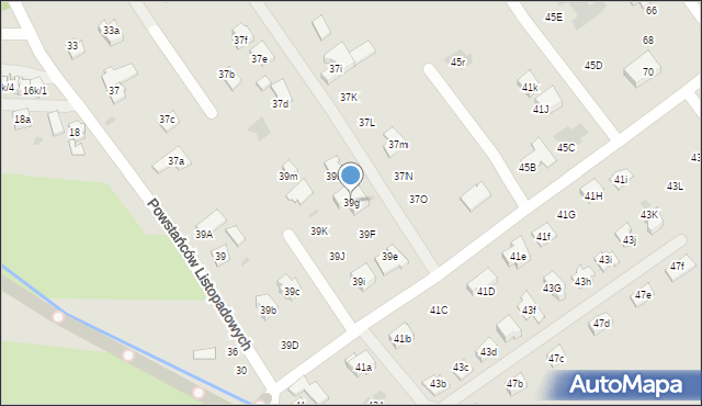 Rzeszów, Powstańców Listopadowych, 39g, mapa Rzeszów