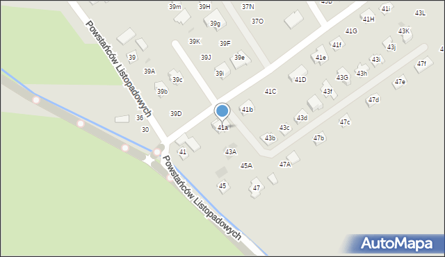 Rzeszów, Powstańców Listopadowych, 41a, mapa Rzeszów