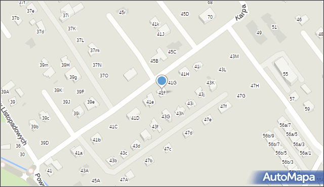 Rzeszów, Powstańców Listopadowych, 41f, mapa Rzeszów